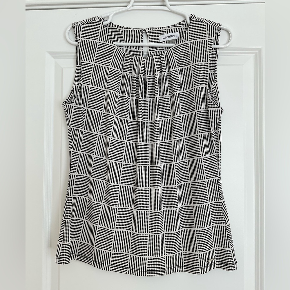 Calvin Klein Black and White Women's Blouse